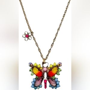 New! BETSEY JOHNSON Love Fest Collection Butterfly Adjustable Slide Necklace.